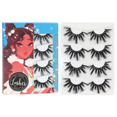 Pestañas Losha 25mm dramáticas cruzadas para looks nocturnos de alto impacto.