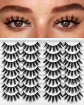 Pestañas Losha naturales con efecto visón sintético para un look suave.
