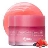 Mascarilla labial de Loske dormir berry envase hidratación nocturna para labios suaves