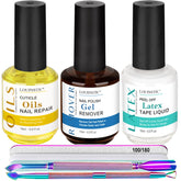 Louinstic removedor gel en bote para uñas facilita retirada rápida y limpia.