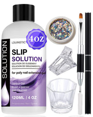 LOUINSTIC Solución deslizante 120 ml para uñas gel, facilita el deslizamiento suave.