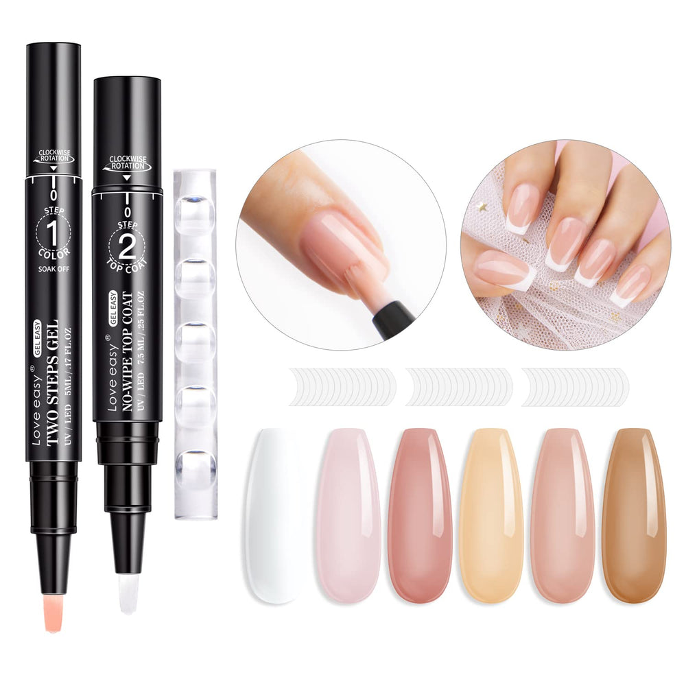 Love easy Hema Free Gel Nail Polish Pen Set con envase compacto para retoques