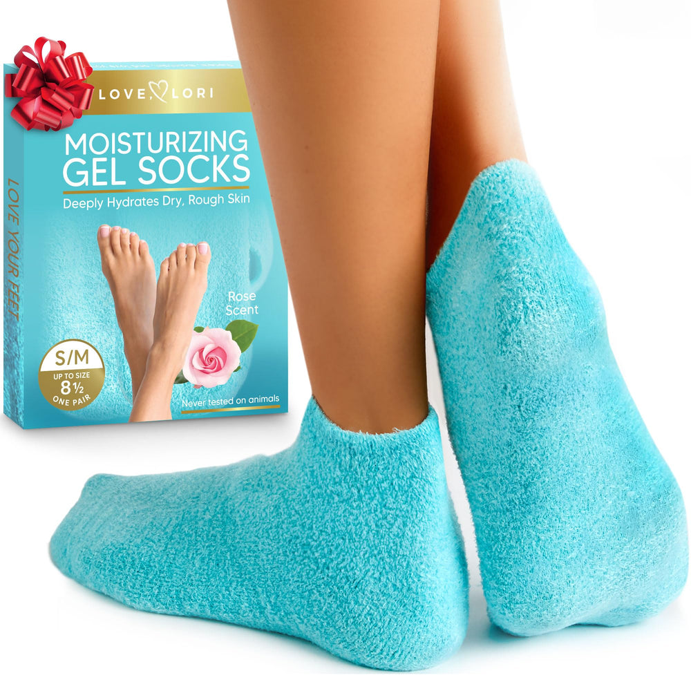 Love Lori medias hidratantes gel aloe: hidratación profunda para pies suaves en casa