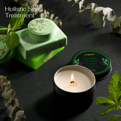 Burbujas de baño Lovery con aroma revitalizante para relajación.