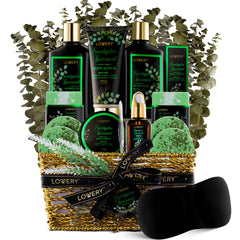 Conjunto Lovery envuelto para regalo, aroma eucalipto y menta.