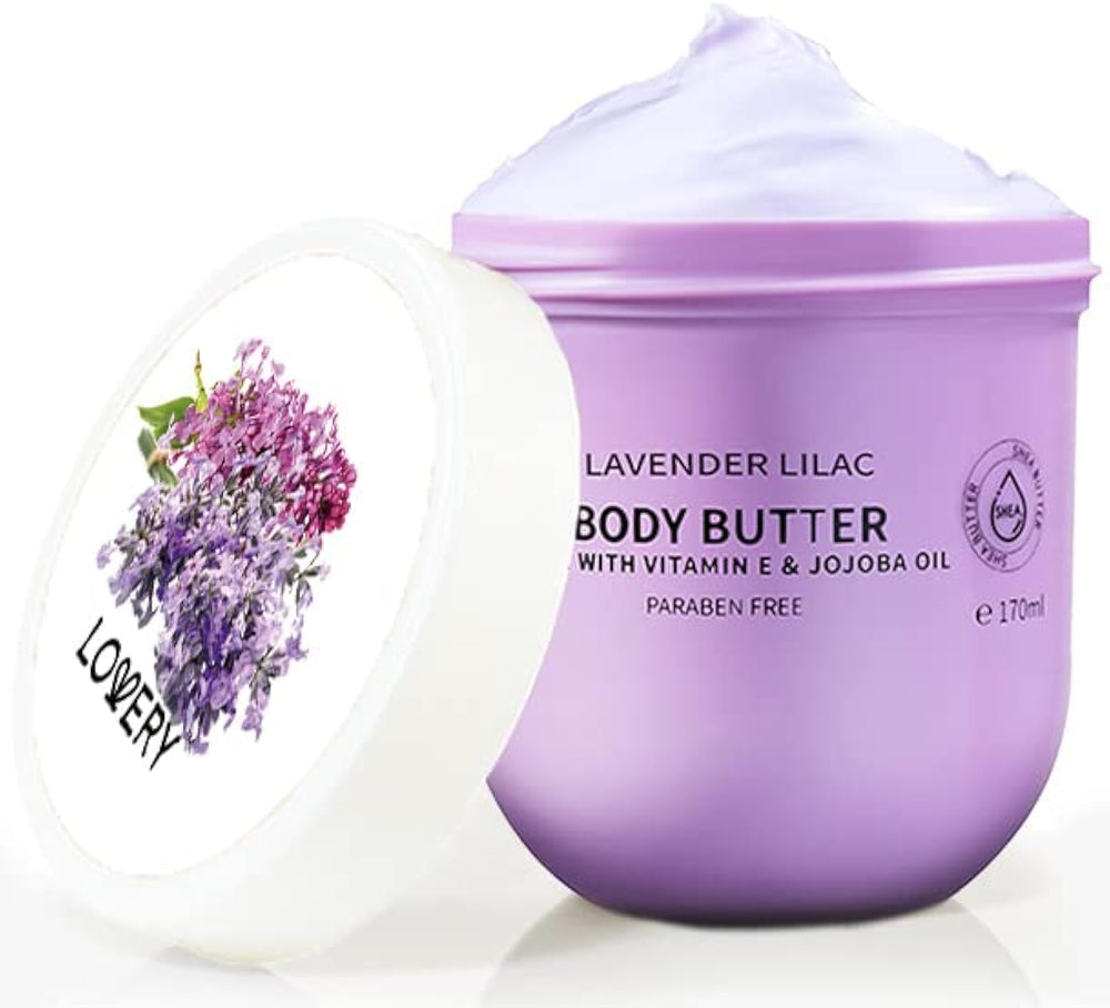 LOVERY crema corporal Lavanda Lila en bote para hidratación diaria.