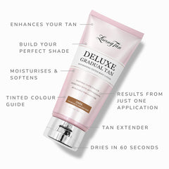 Loving Tan Deluxe Gradual Tan Lotion: teinte instantanée et développement progressif pour un look naturel.