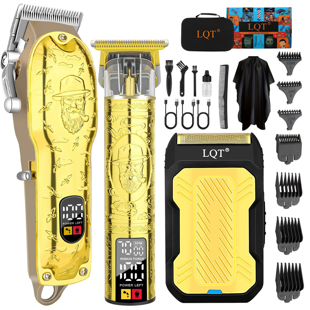 LQT set de cortapelos profesional en dorado para uso doméstico.