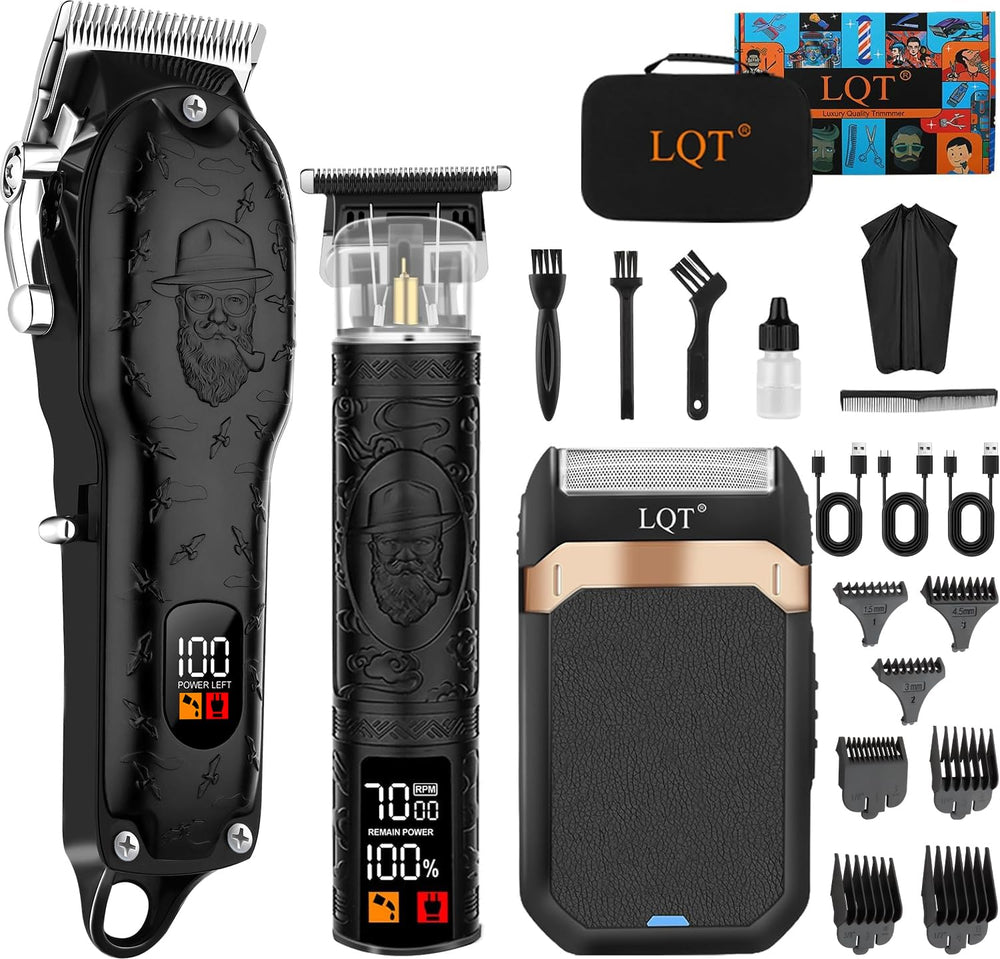 LQT tondeuse pro pour hommes sans fil en action, coupe précise
