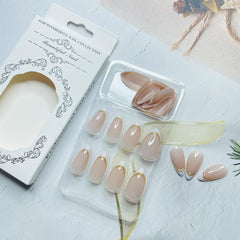 LRKNNO detalle de acabado brillo con borde dorado para realzar las uñas