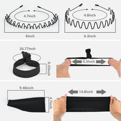 Diadema negra LTHYHJ detalle tejido, elasticidad duradera para actividades.