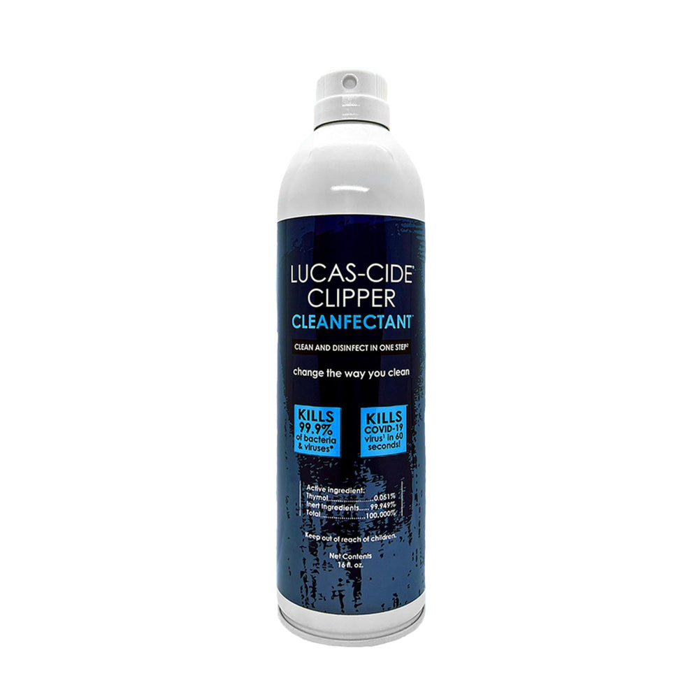 LUCAS-CIDE limpiador desinfectante para máquina de cortar pelo, listo para uso.