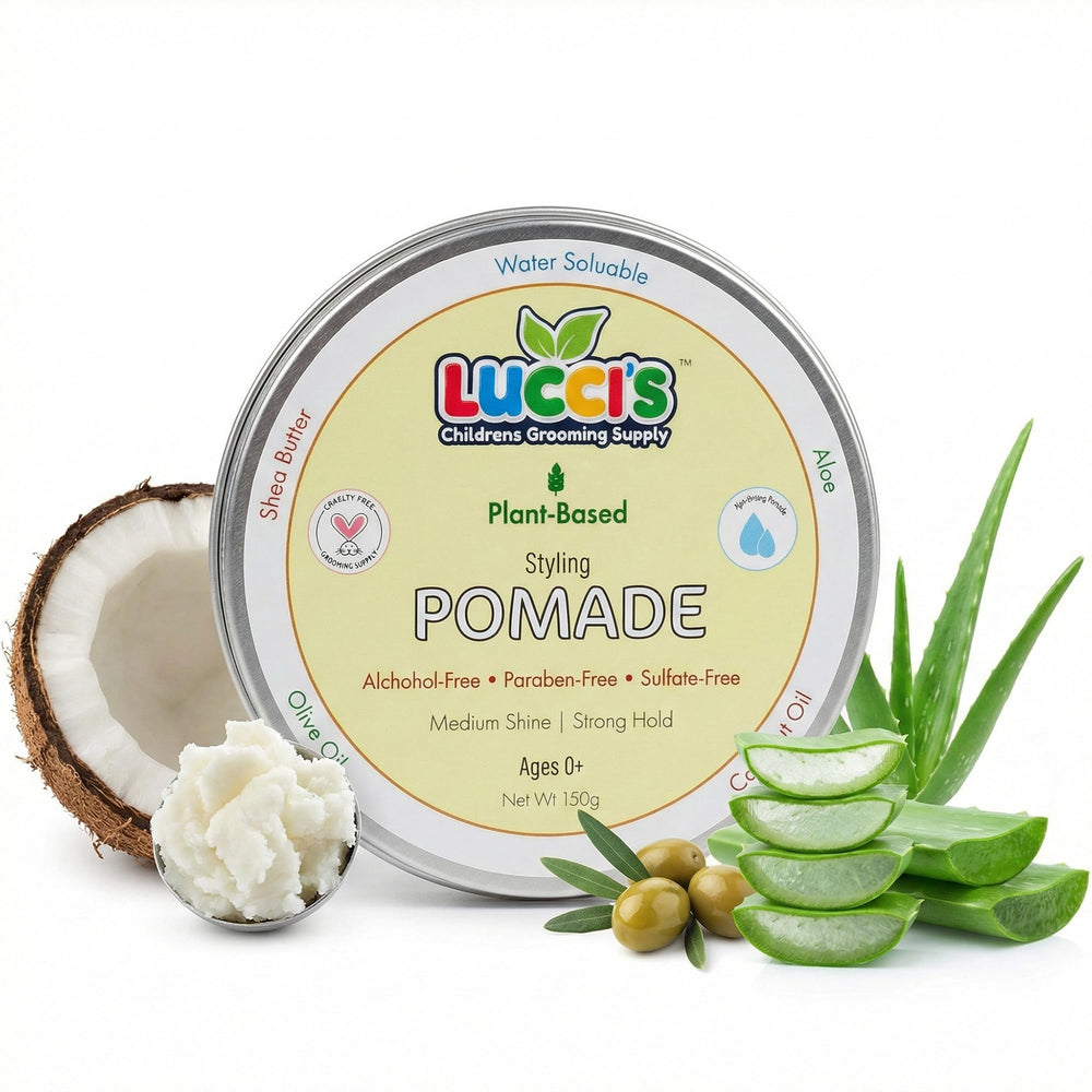 Lucci’s Gel Bébé – Bouteille visible, coiffage doux pour cheveux délicats du nourrisson.