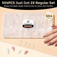 Luckyfairy uñas almendra corta, frente grueso y resistente para mayor durabilidad.
