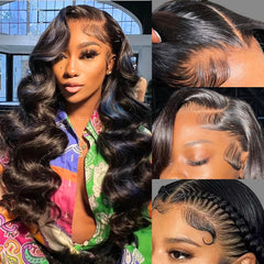 LUCKOKOS 30 inch 13x6 body wave lace front wig with natural hairline