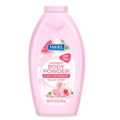 Lucky Super Soft polvo Sueño Rosado, controla la humedad y deja aroma suave en la piel