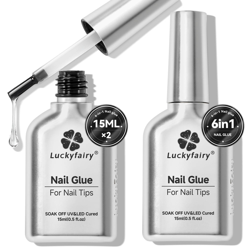 Luckyfairy gel-unas-6en1 fija uñas falsas con adherencia duradera