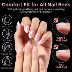 Luckyfairy puntas de gel flexibles que se doblan sin dejar marcas.