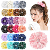 LUDILO – Lazos de pelo de satén con 24 colores para combinar con cualquier look.
