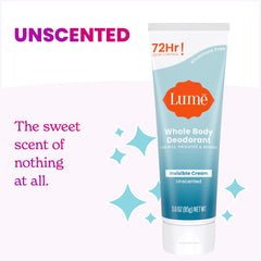 Lume 72-hour odor-control claim image showing long-lasting odor protection.
