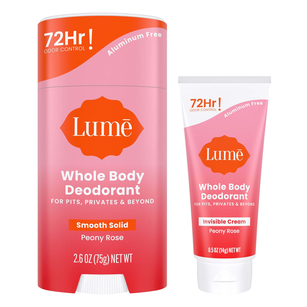 Lume crema invisible Peonia Rosa en tubo mini, frescura duradera para todo el cuerpo.