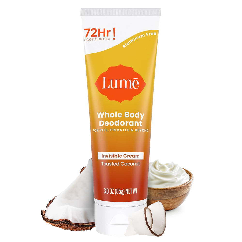 Lume crème invisible pour le corps, noix de coco toastée, contrôle des odeurs longue durée