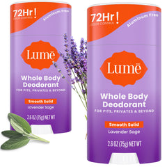 Lume déodorant corporel lavande-sauge stick – application douce et fraîcheur durable.