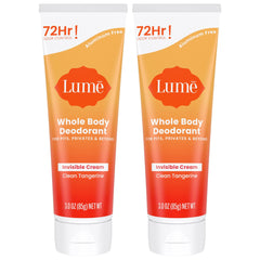 Lume desodorante corporal crema invisible, tubo frontal, aplicación suave.