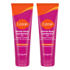 Lume desodorante para todo el cuerpo, empaque de dos unidades, ideal para viajes.