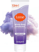 Lume desodorante corporal invisible en crema en tubo, control diario del olor