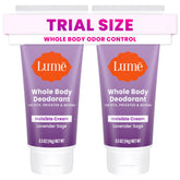 Desodorante Lume en crema invisible, mini tubo, aroma lavanda-salvia con control de olor.