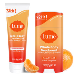 Lume desodorante corporal en tubo crema invisible para control de olor en todo el cuerpo.