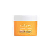 Lumene Nordic-C Valo Glow Renew Night Cream, envase iluminado para tu ritual nocturno de hidratación