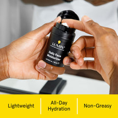 Crème hydratante Lumin, texture légère pour peau équilibrée.