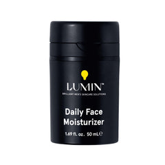 Lumin crème-visage pour homme en flacon, hydratation pratique et quotidienne.