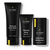 Presentación del kit Lumin Smooth Operator Detox para cuidado diario masculino.