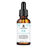 LuminaSkin Serum Vitamina C en bote para piel radiante.