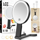 Lupow Espejo de Viaje con Lámparas: tres modos de color para maquillaje preciso