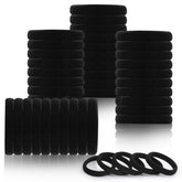 LuSeren 80 gomitas negras para cabello, ideal para uso diario