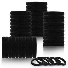 LuSeren 80 gomitas negras para cabello, ideal para uso diario