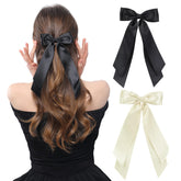 LuSeren lazos de doble capa beige y negro para cabello, estilo diario