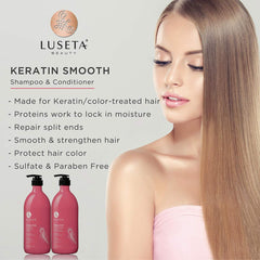 Luseta Keratin Smooth acondicionador botella: desenredo y suavidad diaria