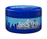 Luster's S-Curl 360 Wave Control Pomade, envase frontal, ayuda a definir ondas con brillo natural.