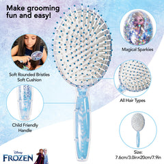 Cepillo LUV HER Frozen II acabado plateado con copos de nieve para looks brillantes.
