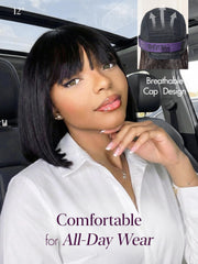 Bob LUVME HAIR 10 pulgadas con flequillo corto, volumen equilibrado.