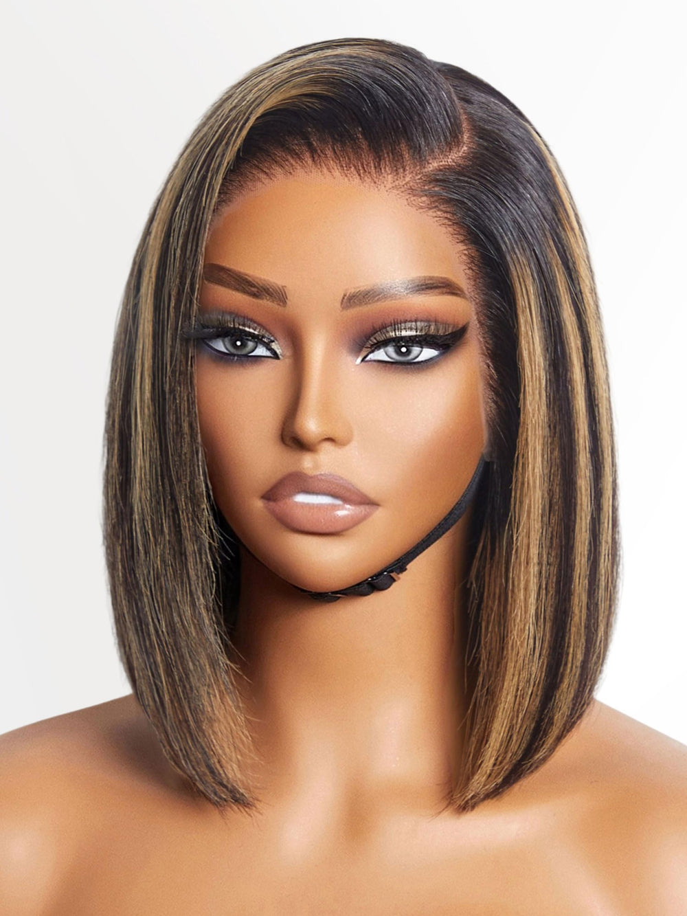 LUVME HAIR Ombre Rubio Destellos Bob Liso: apariencia natural para uso diario.