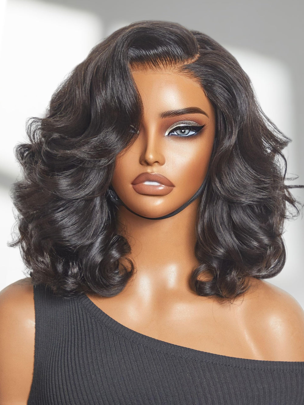 LUVME HAIR peluca humana con textura de onda suelta frontal sin costura para uso diario.