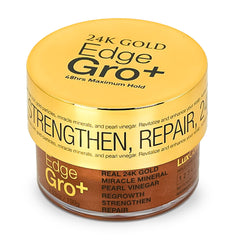 Lux Collection Edge Gro+ 24K Oro, aplicación suave para bordes definidos, sin residuos.