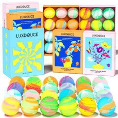 LUXDOUCE bombas de baño pack 24, variedad floral, experiencia aromática