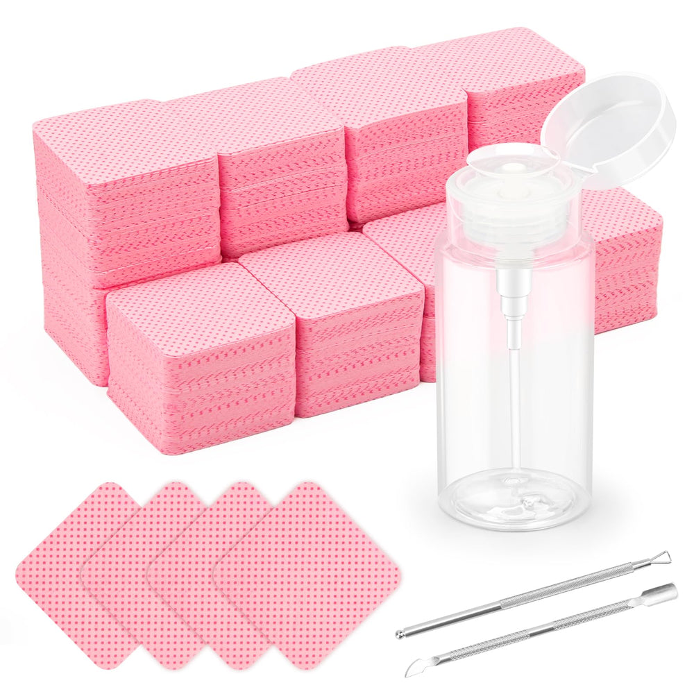 Luxiv toallitas sin pelusa rosas para uñas y extensiones, limpieza suave y eficaz.